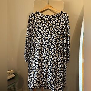 Leopard Print Shift Dress - Black, White & Gold by Masai Copenhagen Large